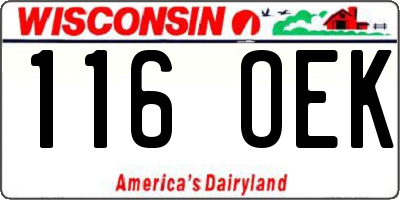 WI license plate 116OEK