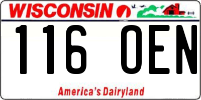 WI license plate 116OEN