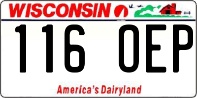 WI license plate 116OEP