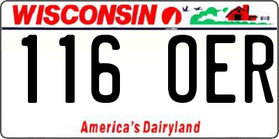 WI license plate 116OER