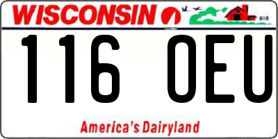 WI license plate 116OEU