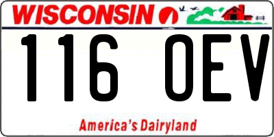 WI license plate 116OEV
