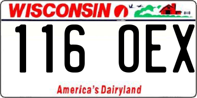 WI license plate 116OEX