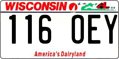 WI license plate 116OEY