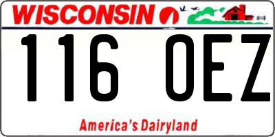 WI license plate 116OEZ