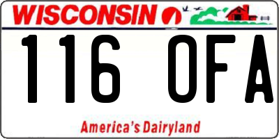 WI license plate 116OFA