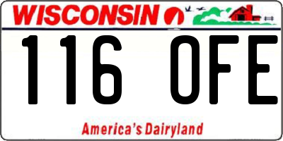 WI license plate 116OFE
