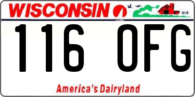 WI license plate 116OFG