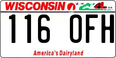 WI license plate 116OFH