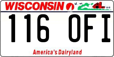WI license plate 116OFI