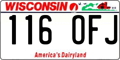 WI license plate 116OFJ
