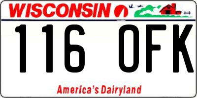 WI license plate 116OFK