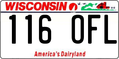 WI license plate 116OFL