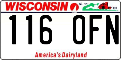 WI license plate 116OFN