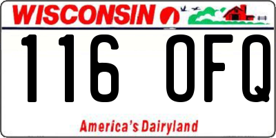 WI license plate 116OFQ