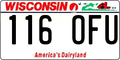 WI license plate 116OFU