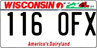 WI license plate 116OFX