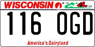 WI license plate 116OGD