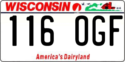 WI license plate 116OGF
