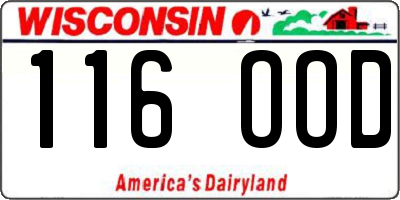 WI license plate 116OOD