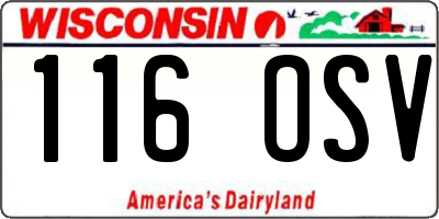 WI license plate 116OSV