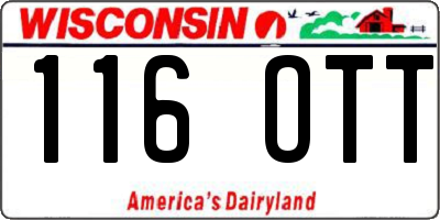 WI license plate 116OTT