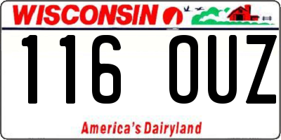 WI license plate 116OUZ