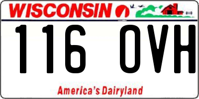 WI license plate 116OVH