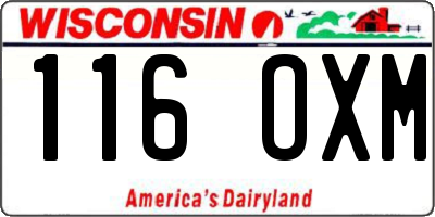 WI license plate 116OXM