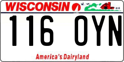 WI license plate 116OYN