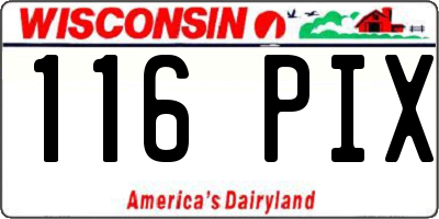WI license plate 116PIX