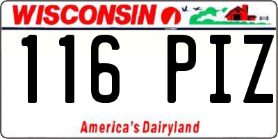 WI license plate 116PIZ