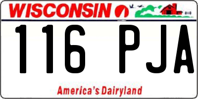 WI license plate 116PJA