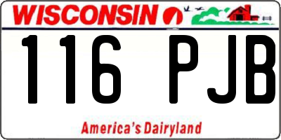WI license plate 116PJB