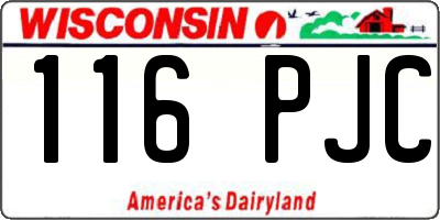 WI license plate 116PJC