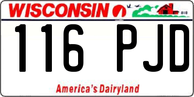 WI license plate 116PJD