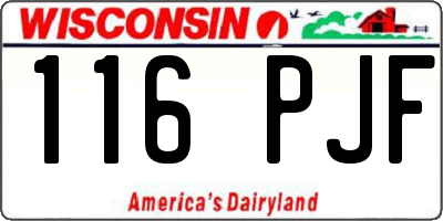 WI license plate 116PJF