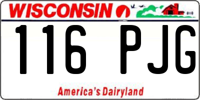 WI license plate 116PJG