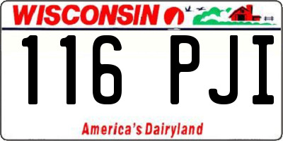 WI license plate 116PJI