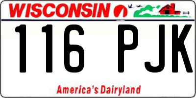 WI license plate 116PJK