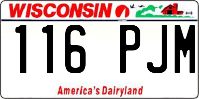 WI license plate 116PJM