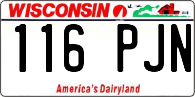 WI license plate 116PJN