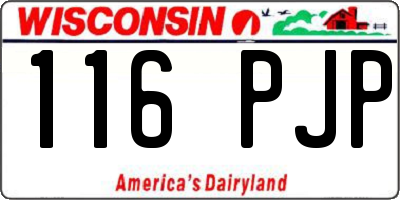WI license plate 116PJP