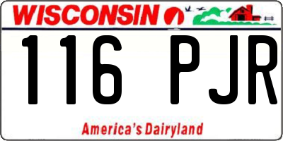 WI license plate 116PJR