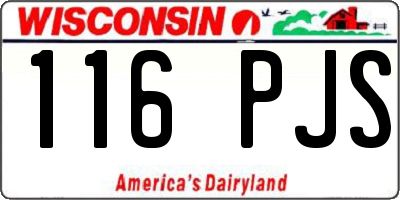WI license plate 116PJS