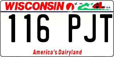 WI license plate 116PJT
