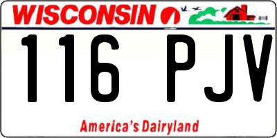 WI license plate 116PJV