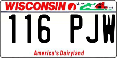 WI license plate 116PJW