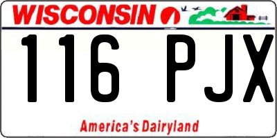 WI license plate 116PJX