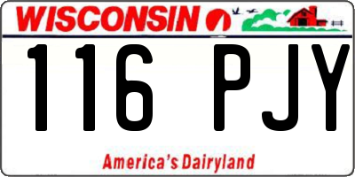 WI license plate 116PJY